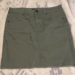 1822 Denim Olive green Jean Mini Skirt size 6